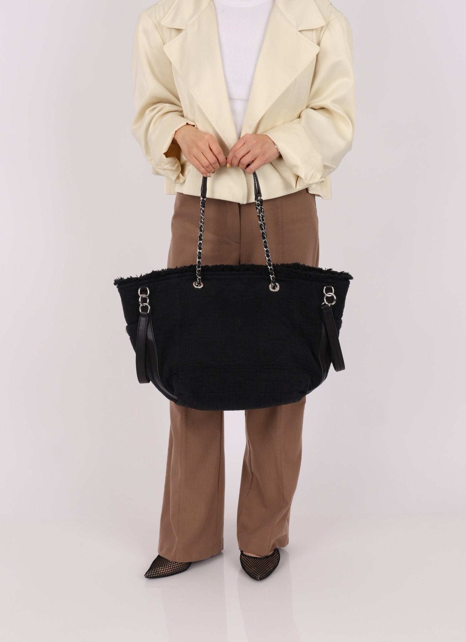 Chanel 2019 Canvas Double Face Deauville Small Shopping Tote Bag - FashioNica