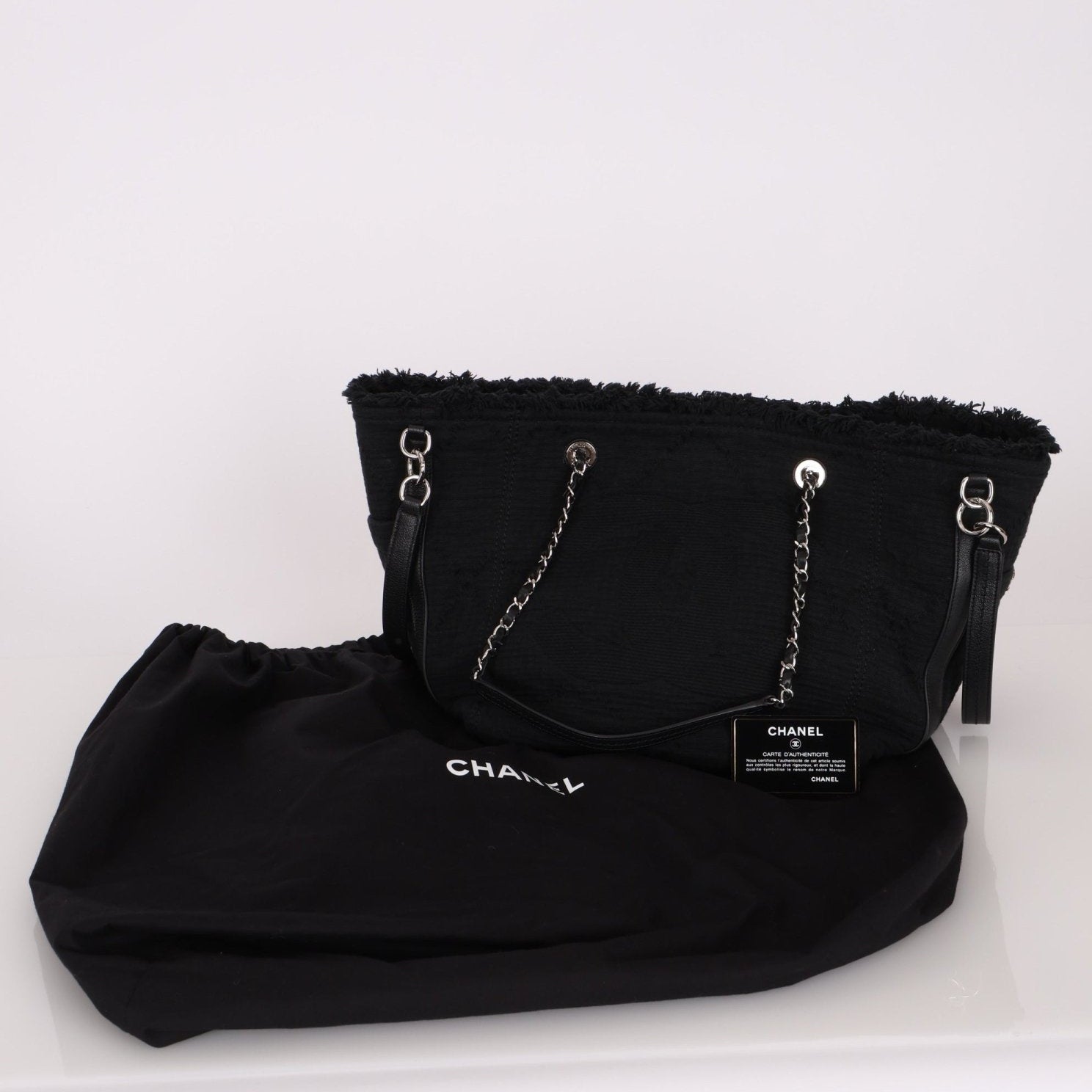 Chanel 2019 Canvas Double Face Deauville Small Shopping Tote Bag - FashioNica