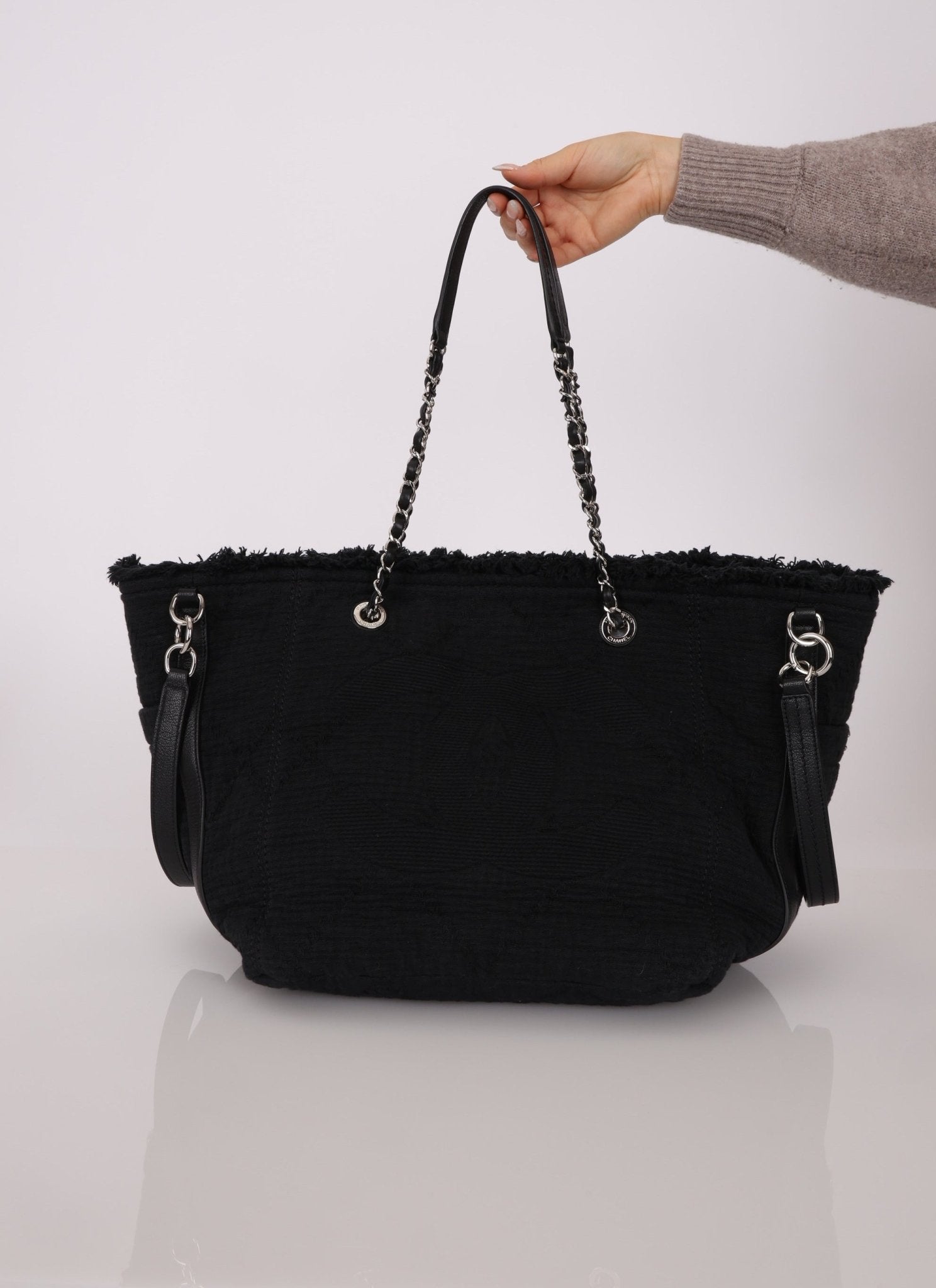 Chanel 2019 Canvas Double Face Deauville Small Shopping Tote Bag - FashioNica