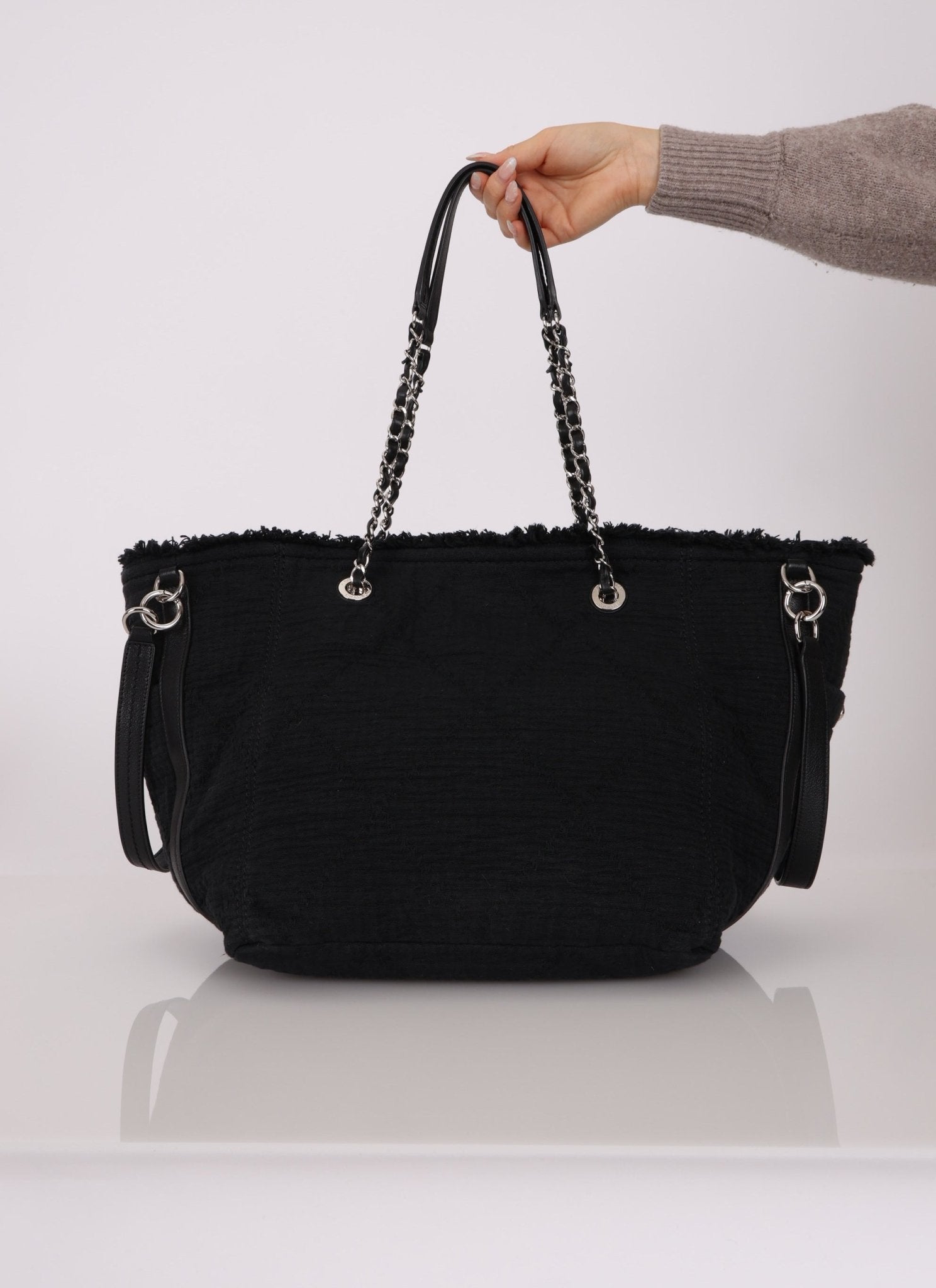 Chanel 2019 Canvas Double Face Deauville Small Shopping Tote Bag - FashioNica