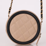 Chanel 2019 Caviar Filigree Round Crossbody - FashioNica
