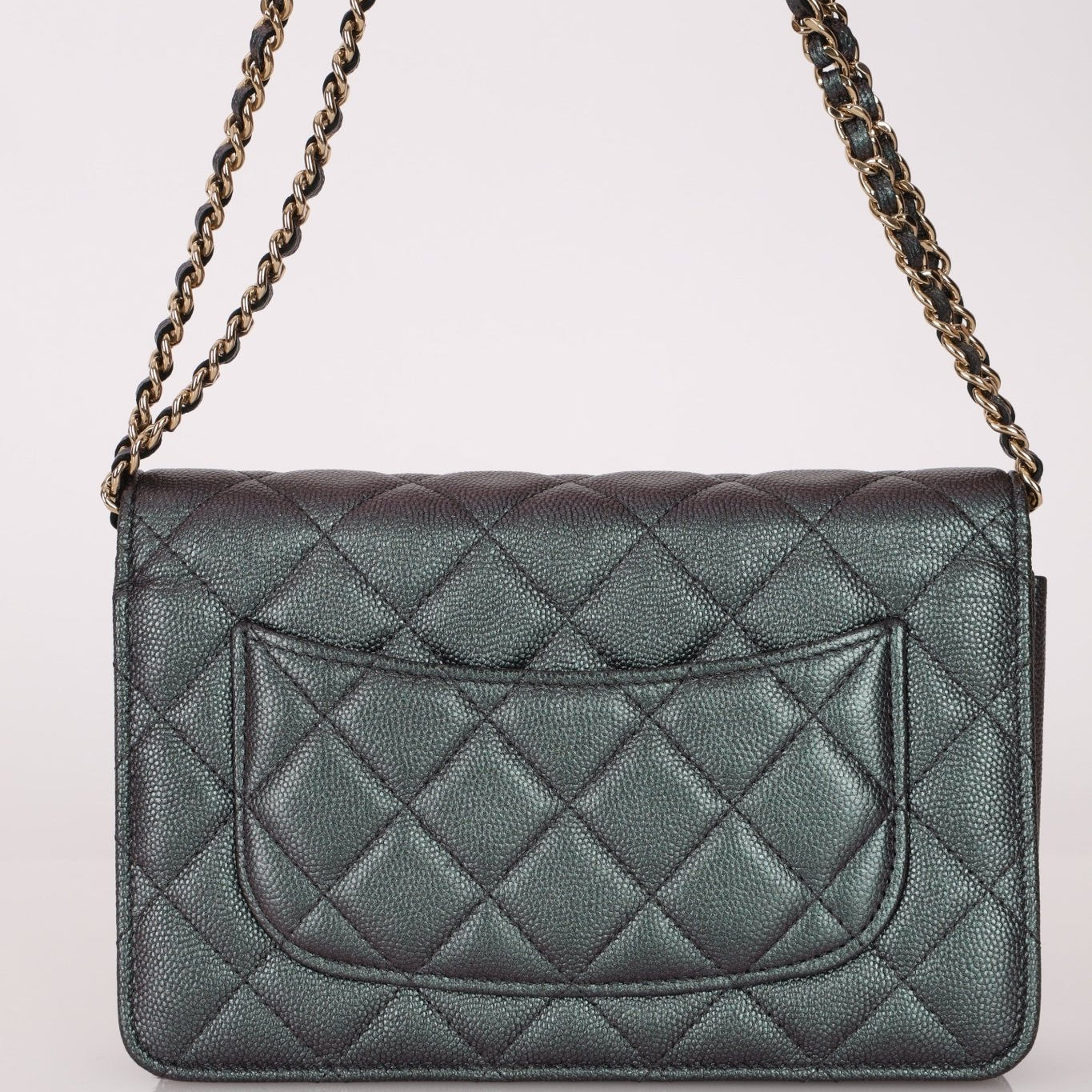 Chanel 2019 Caviar Iridescent Wallet on Chain GHW - FashioNica