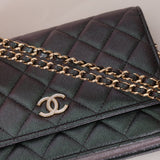 Chanel 2019 Caviar Iridescent Wallet on Chain GHW - FashioNica