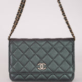 Chanel 2019 Caviar Iridescent Wallet on Chain GHW - FashioNica