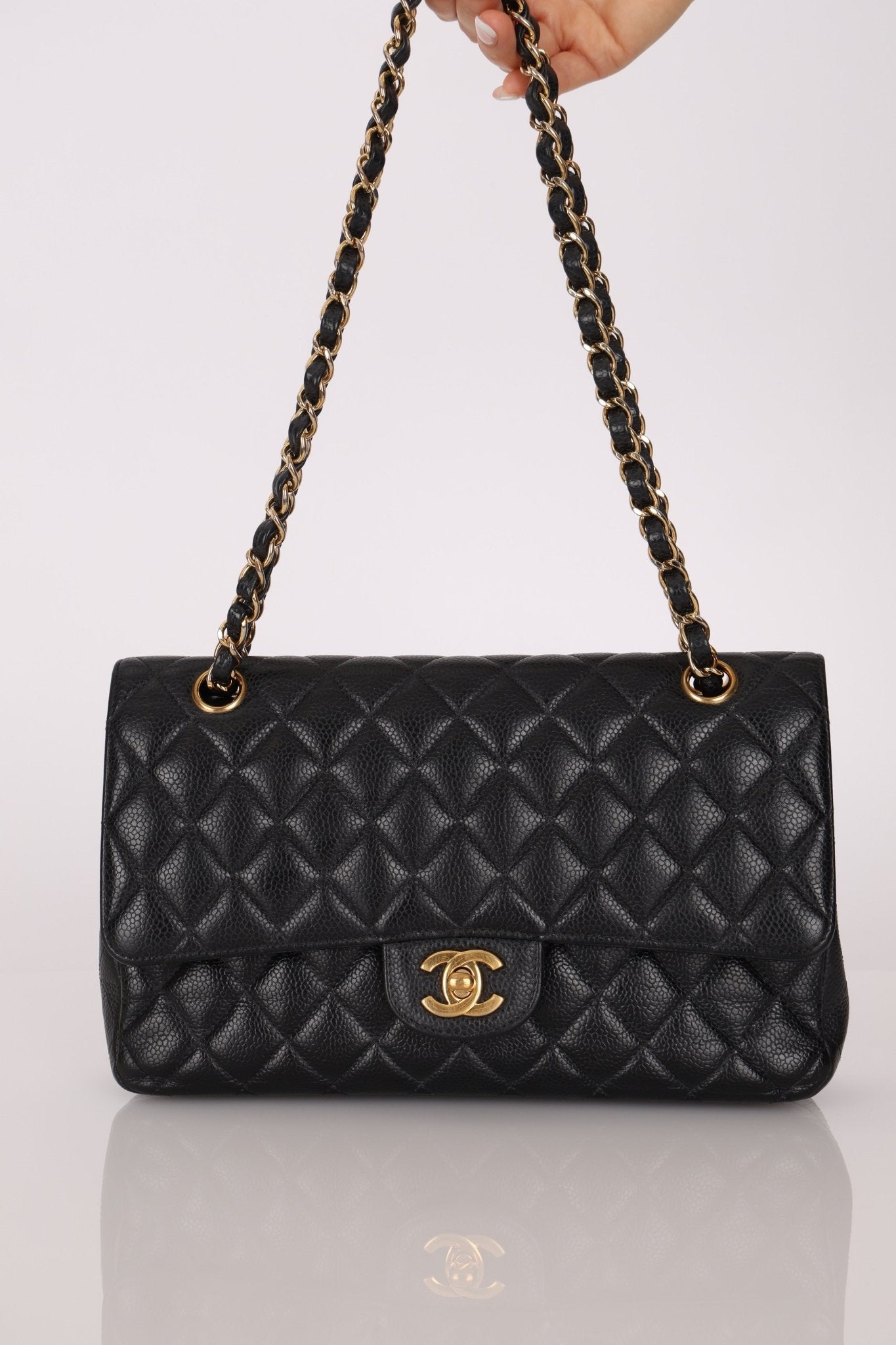 Chanel 2019 Caviar Medium Classic Double Flap GHW - FashioNica
