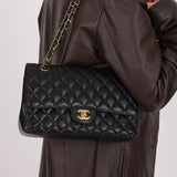 Chanel 2019 Caviar Medium Classic Double Flap GHW - FashioNica