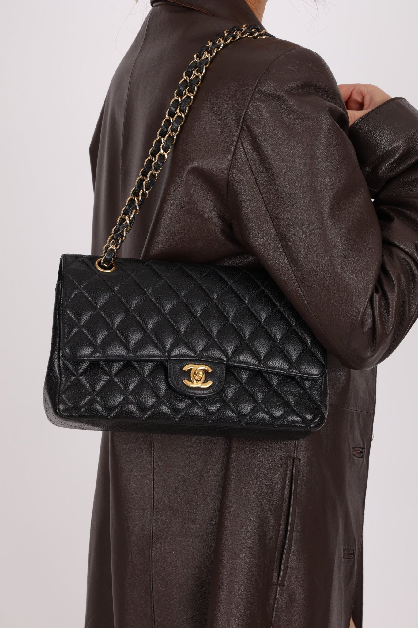 Chanel 2019 Caviar Medium Classic Double Flap GHW - FashioNica