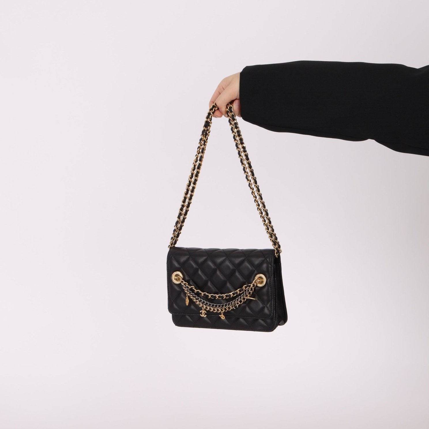 Chanel 2019 Egyptian Amulet Lambskin Charms Wallet on Chain - FashioNica