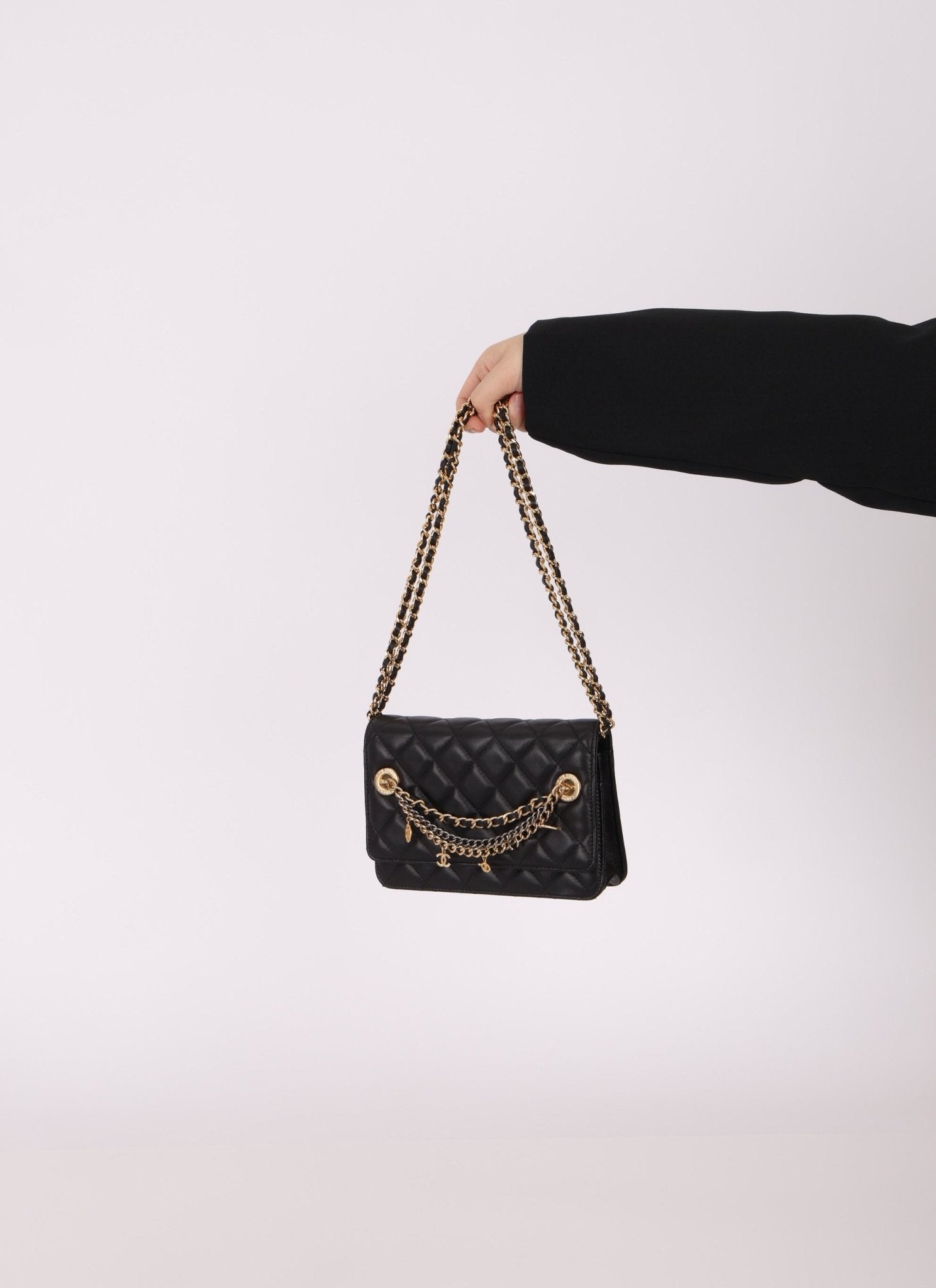 Chanel 2019 Egyptian Amulet Lambskin Charms Wallet on Chain - FashioNica