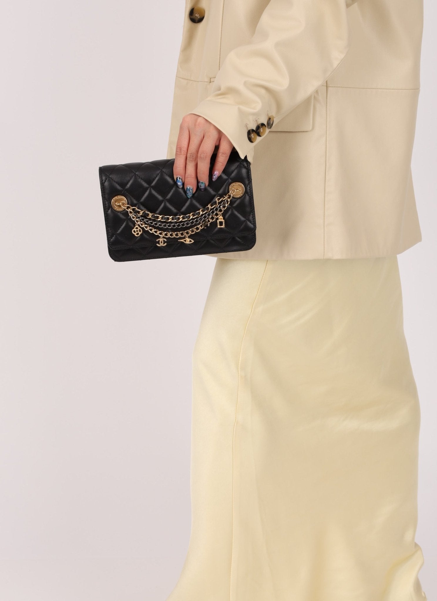 Chanel 2019 Egyptian Amulet Lambskin Charms Wallet on Chain - FashioNica