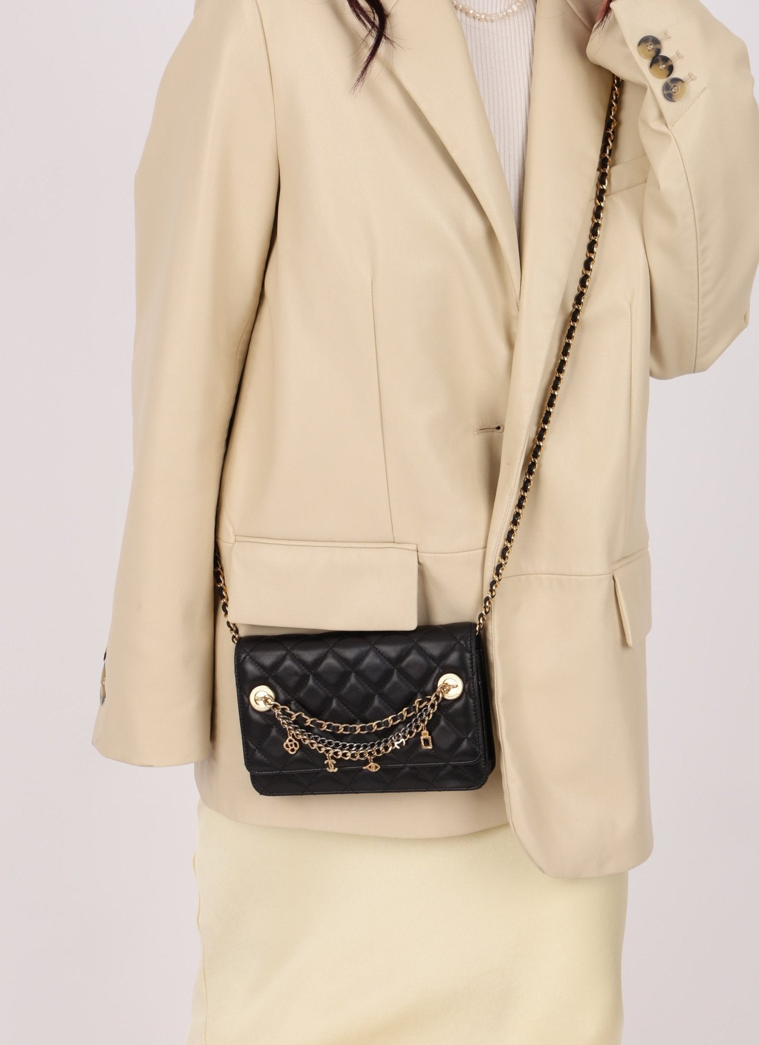 Chanel 2019 Egyptian Amulet Lambskin Charms Wallet on Chain - FashioNica