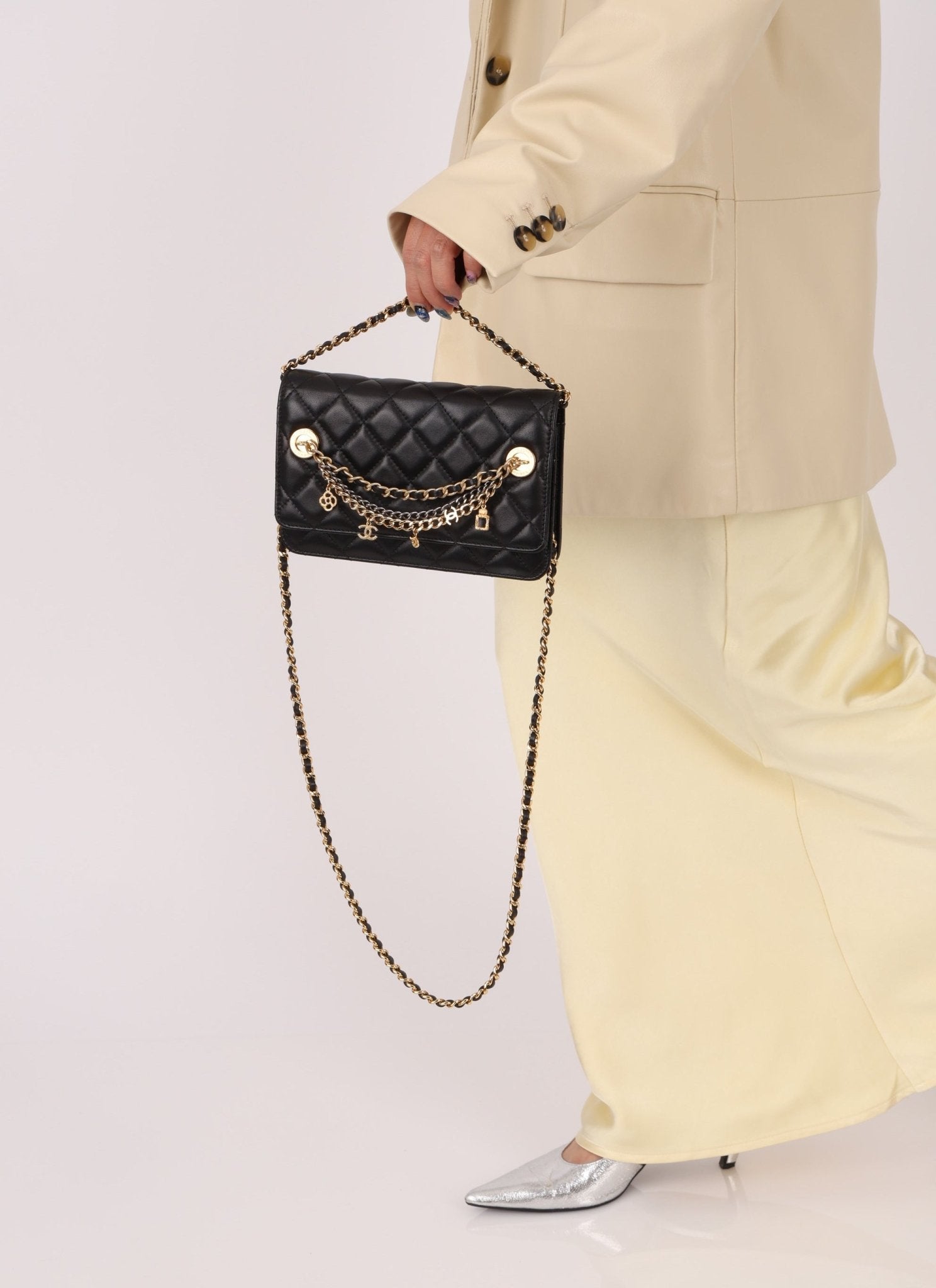 Chanel 2019 Egyptian Amulet Lambskin Charms Wallet on Chain - FashioNica
