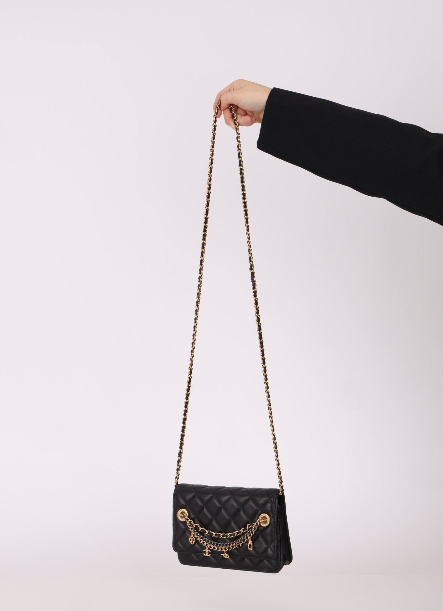 Chanel 2019 Egyptian Amulet Lambskin Charms Wallet on Chain - FashioNica