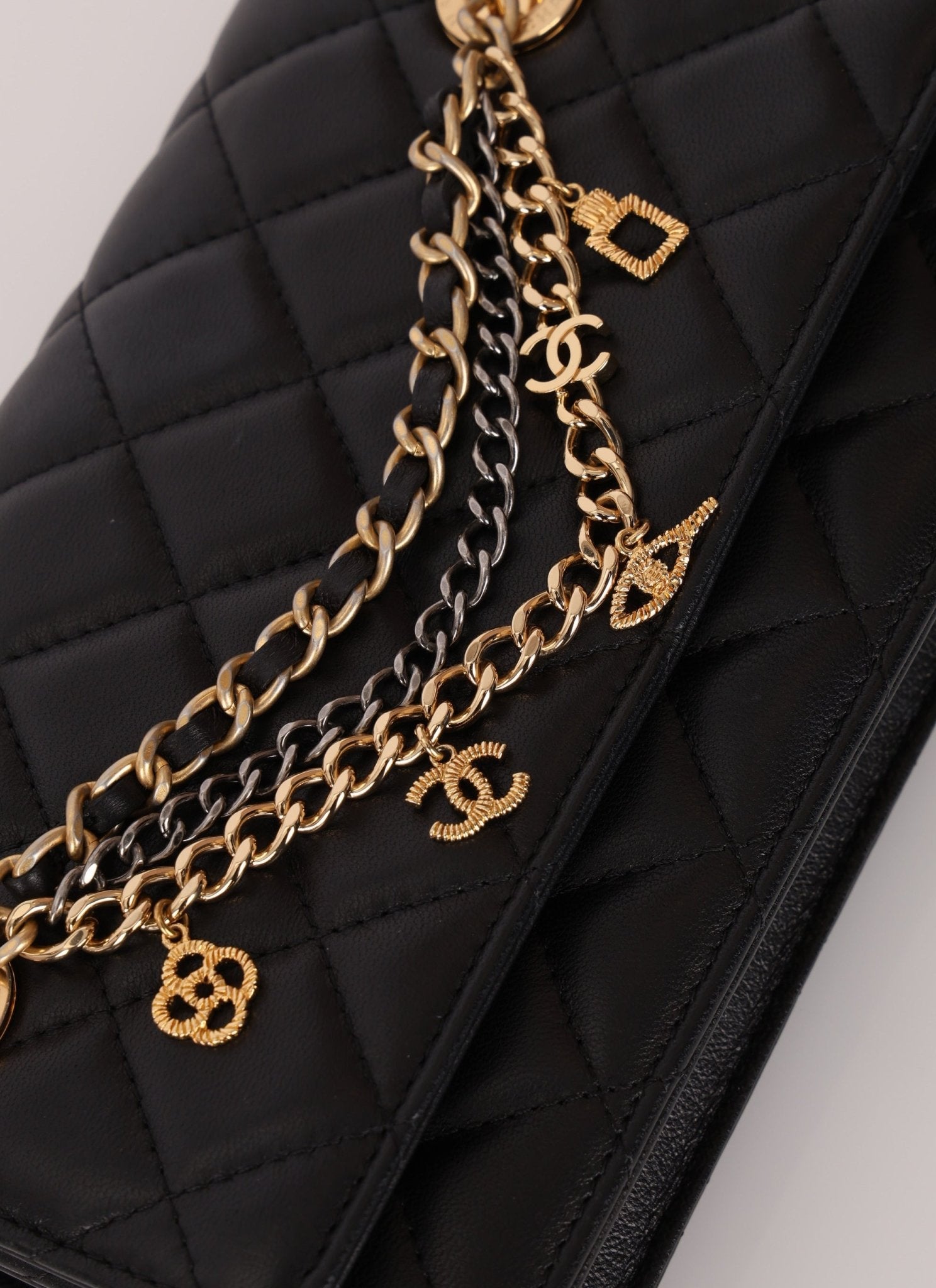 Chanel 2019 Egyptian Amulet Lambskin Charms Wallet on Chain - FashioNica