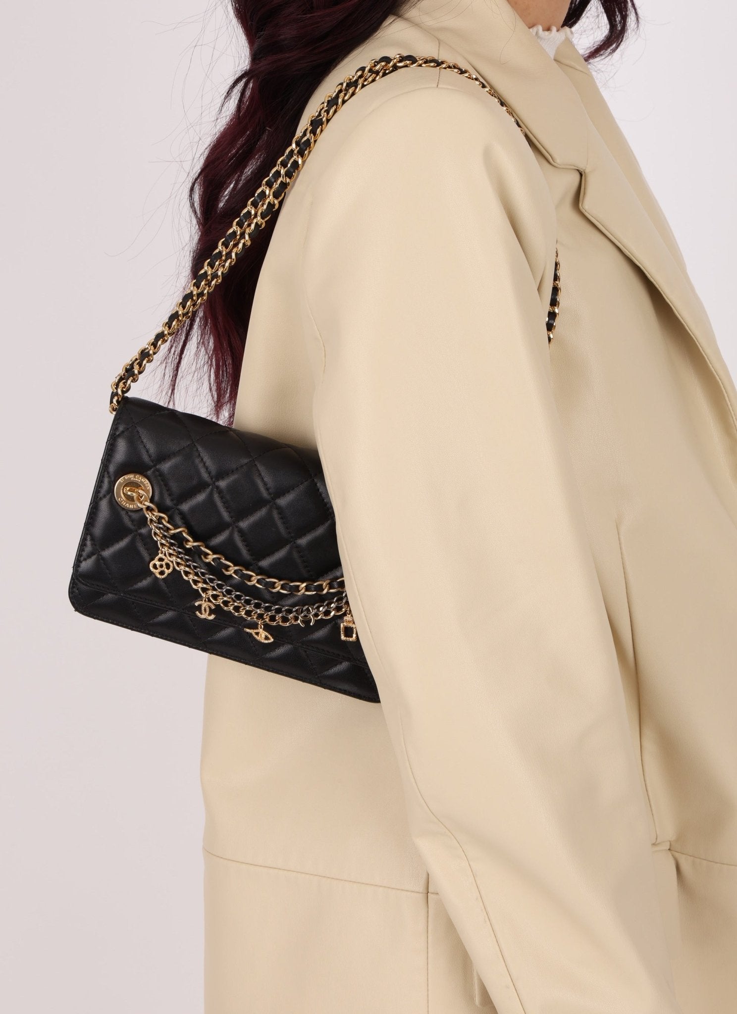 Chanel 2019 Egyptian Amulet Lambskin Charms Wallet on Chain - FashioNica