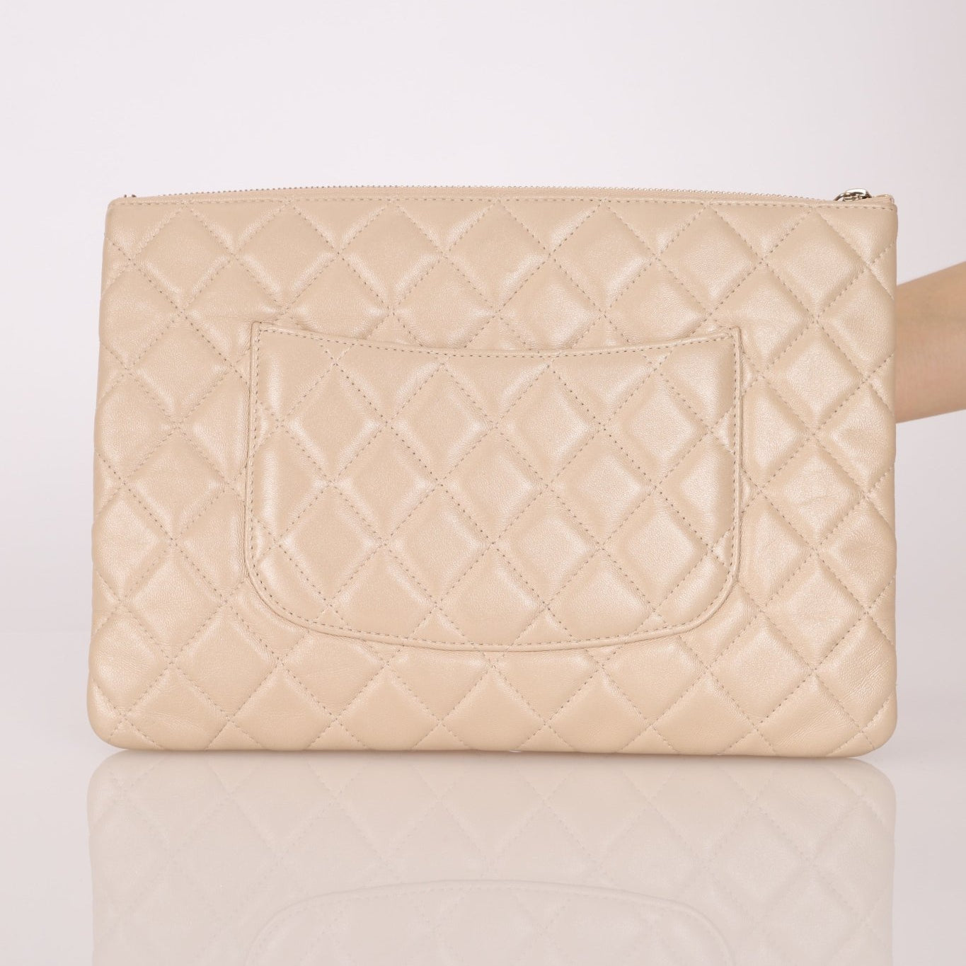 Chanel 2019 Iridescent Calfskin Quilted O - Case with Flap Pouch - FashioNica