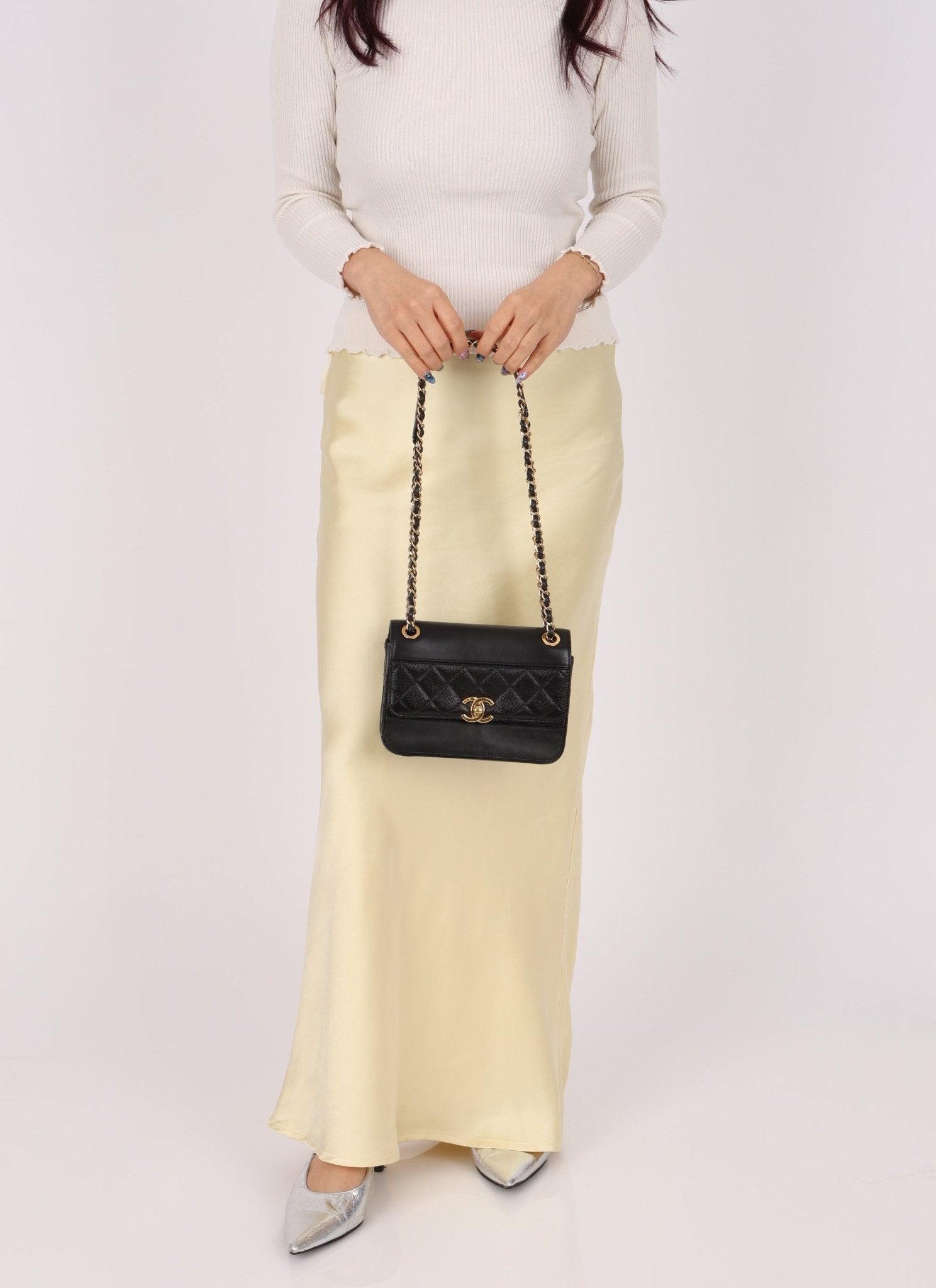 Chanel 2019 Lambskin and Caviar Square Flap - FashioNica