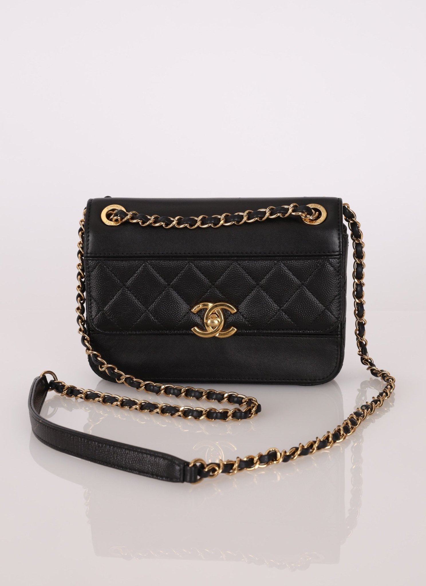 Chanel 2019 Lambskin and Caviar Square Flap - FashioNica