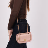 Chanel 2019 Lambskin & Caviar Pink Charm Flap Bag - FashioNica