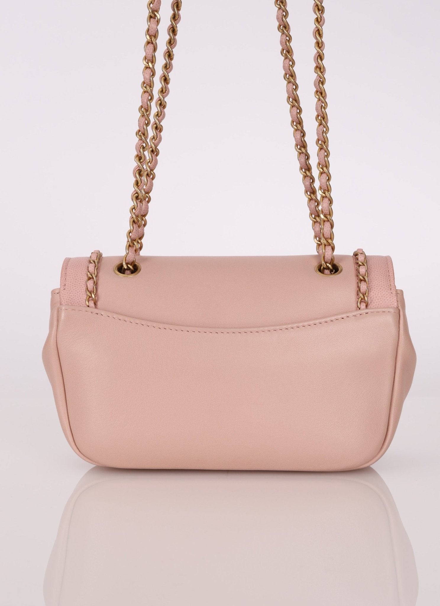 Chanel 2019 Lambskin & Caviar Pink Charm Flap Bag - FashioNica