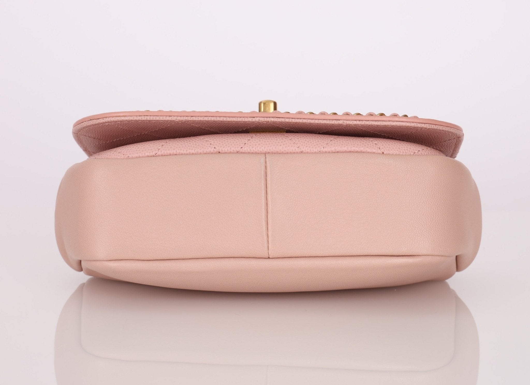 Chanel 2019 Lambskin & Caviar Pink Charm Flap Bag - FashioNica