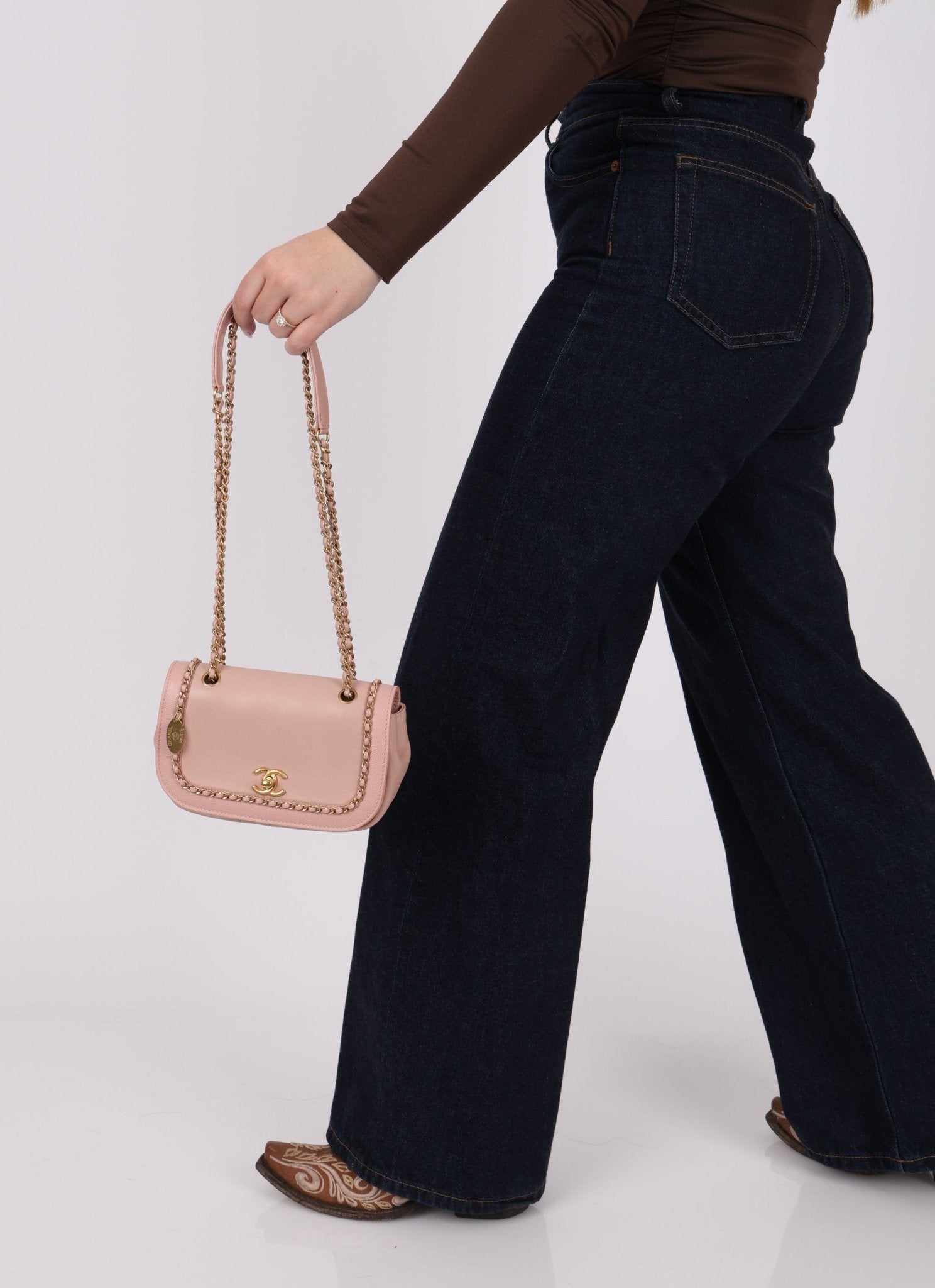 Chanel 2019 Lambskin & Caviar Pink Charm Flap Bag - FashioNica