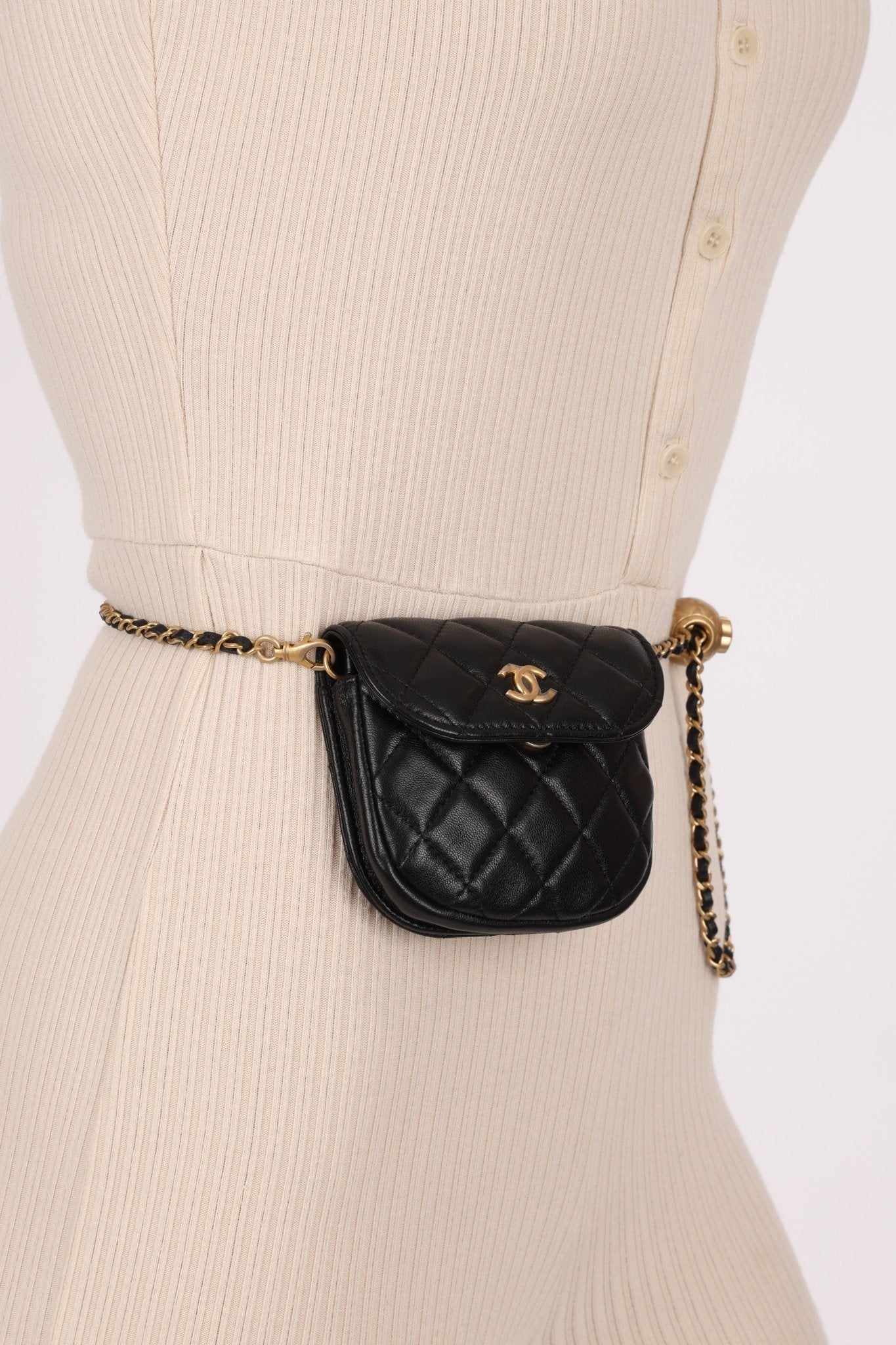 Chanel 2019 Lambskin Pearl Crush Waist Bag - FashioNica