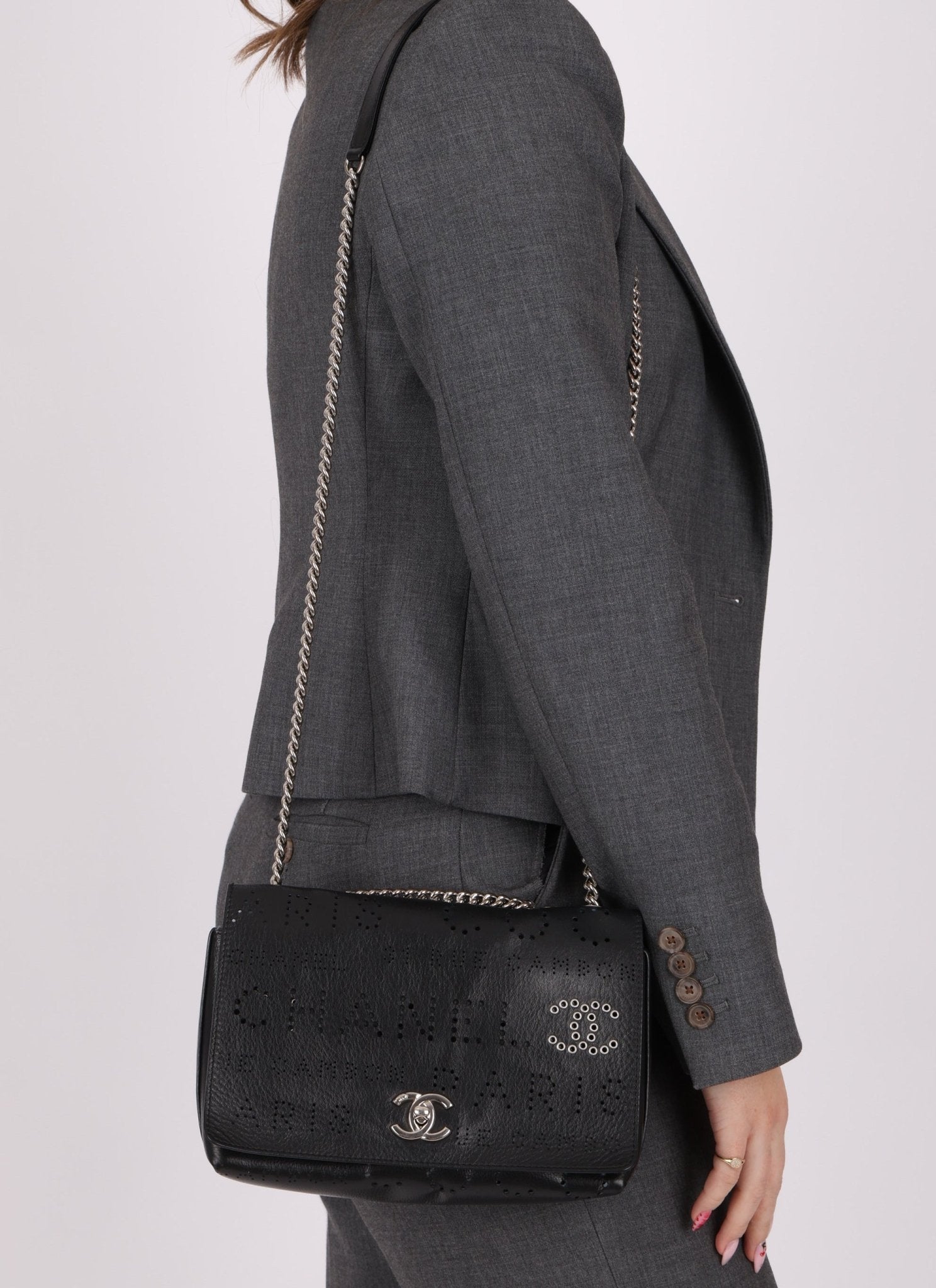 Chanel 2019 Logo Flap Bag with Chanel Tweed Pouch - FashioNica