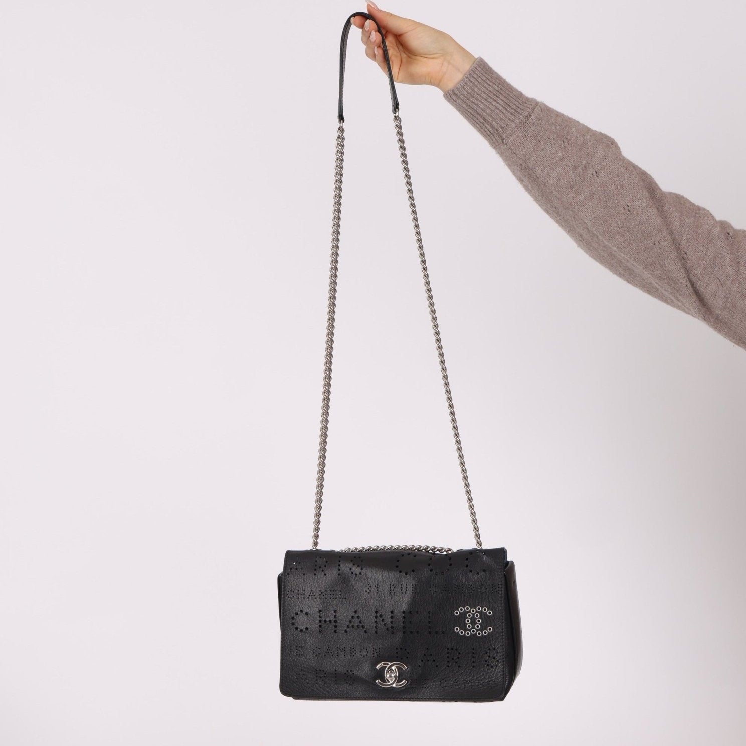 Chanel 2019 Logo Flap Bag with Chanel Tweed Pouch - FashioNica