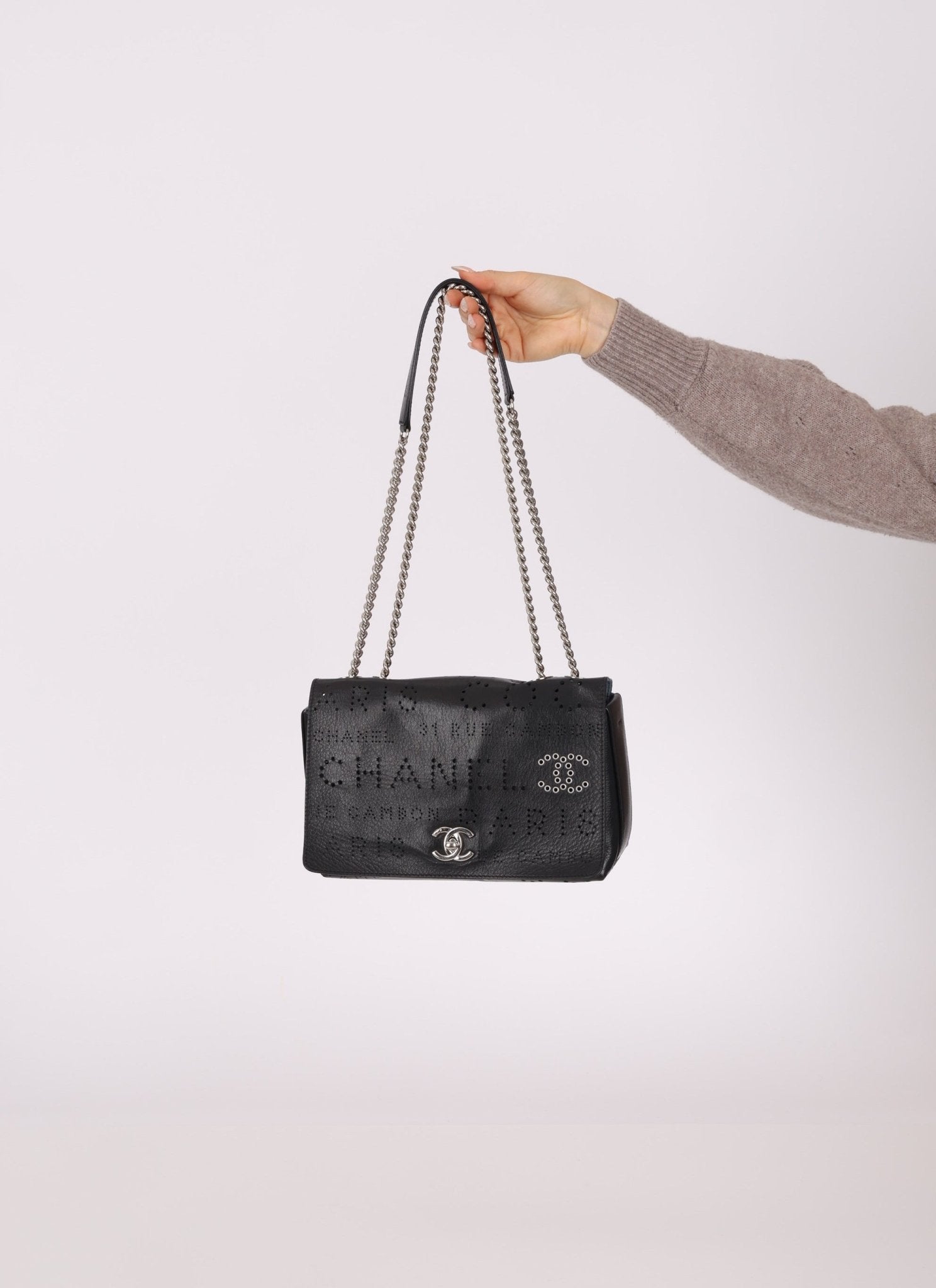 Chanel 2019 Logo Flap Bag with Chanel Tweed Pouch - FashioNica