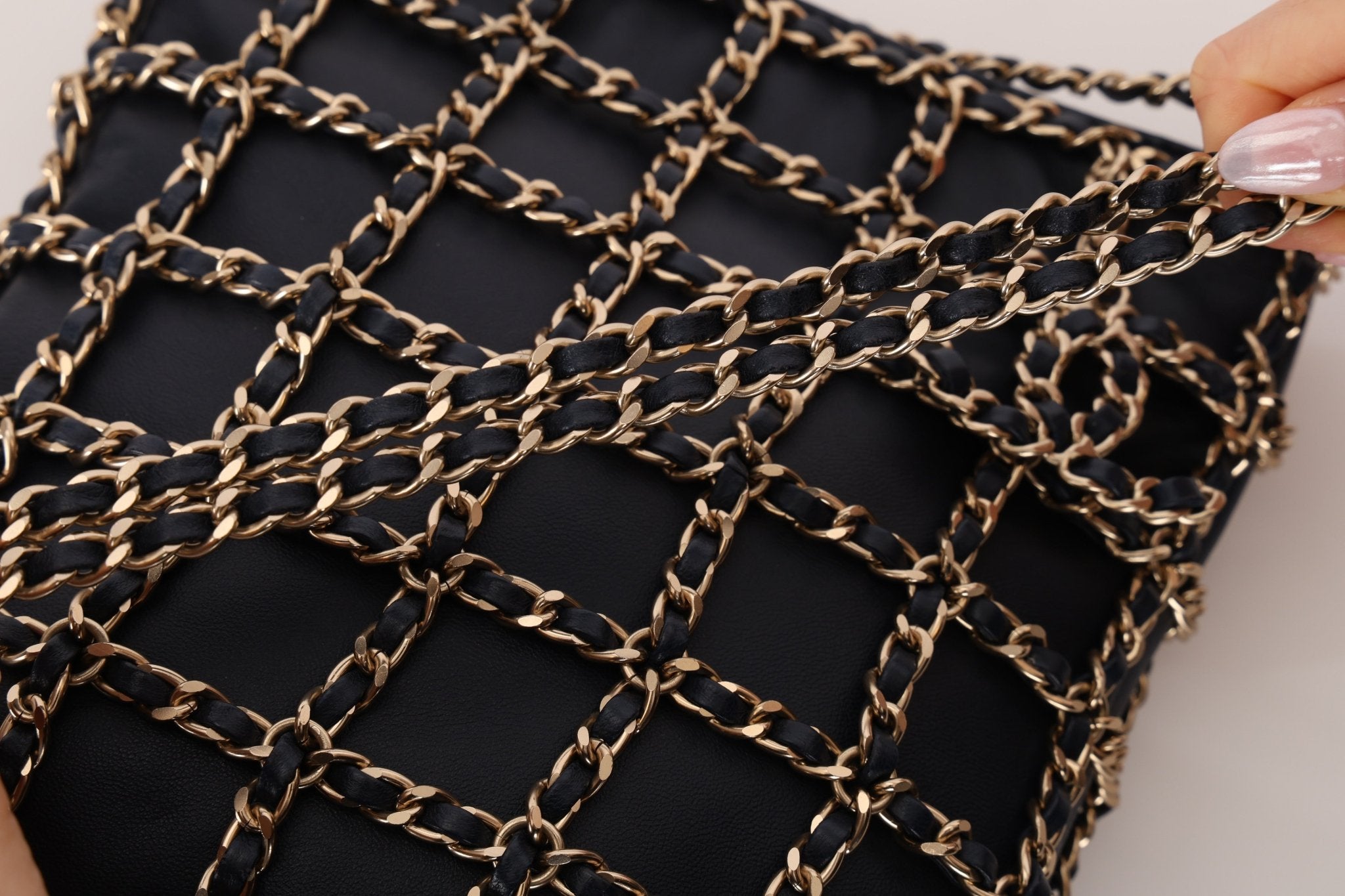 Chanel 2019 Navy Lambskin Shopping Chain Tote - FashioNica