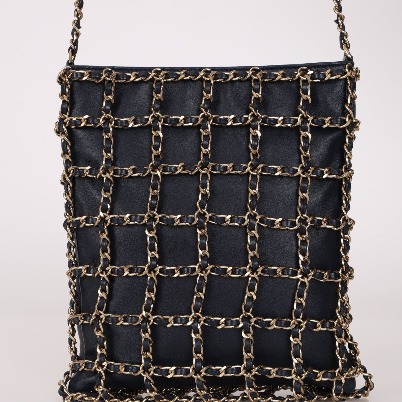 Chanel 2019 Navy Lambskin Shopping Chain Tote - FashioNica