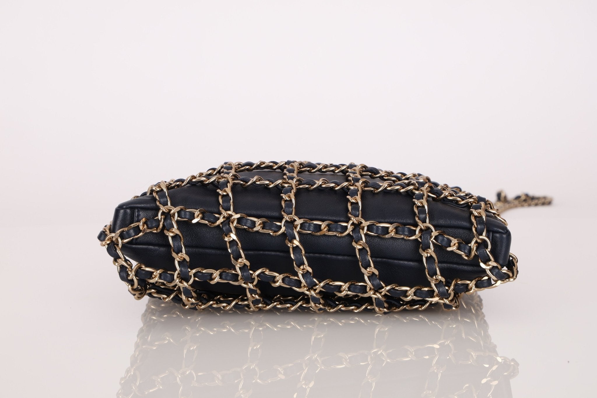 Chanel 2019 Navy Lambskin Shopping Chain Tote - FashioNica