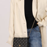 Chanel 2019 Paris - New York Lambskin Studded Wallet on Chain - FashioNica