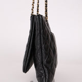 Chanel 2019 Shiny Lambskin Quilted Medium Double Case With Strap - FashioNica