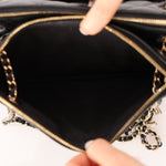 Chanel 2019 Shiny Lambskin Quilted Medium Double Case With Strap - FashioNica