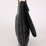 Chanel 2019 Shiny Lambskin Quilted Medium Double Case With Strap - FashioNica