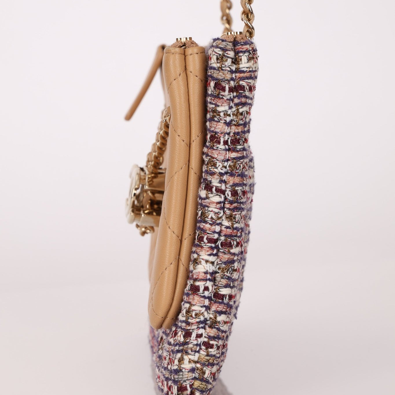 Chanel 2019 Tweed and Quilted Lambskin Double Case with Strap - FashioNica
