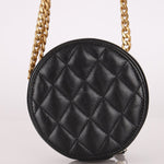 Chanel 2020 All - Slide Lambskin Quilted Pillow Crush Round Clutch With Chain - FashioNica