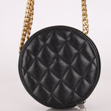 Chanel 2020 All - Slide Lambskin Quilted Pillow Crush Round Clutch With Chain - FashioNica