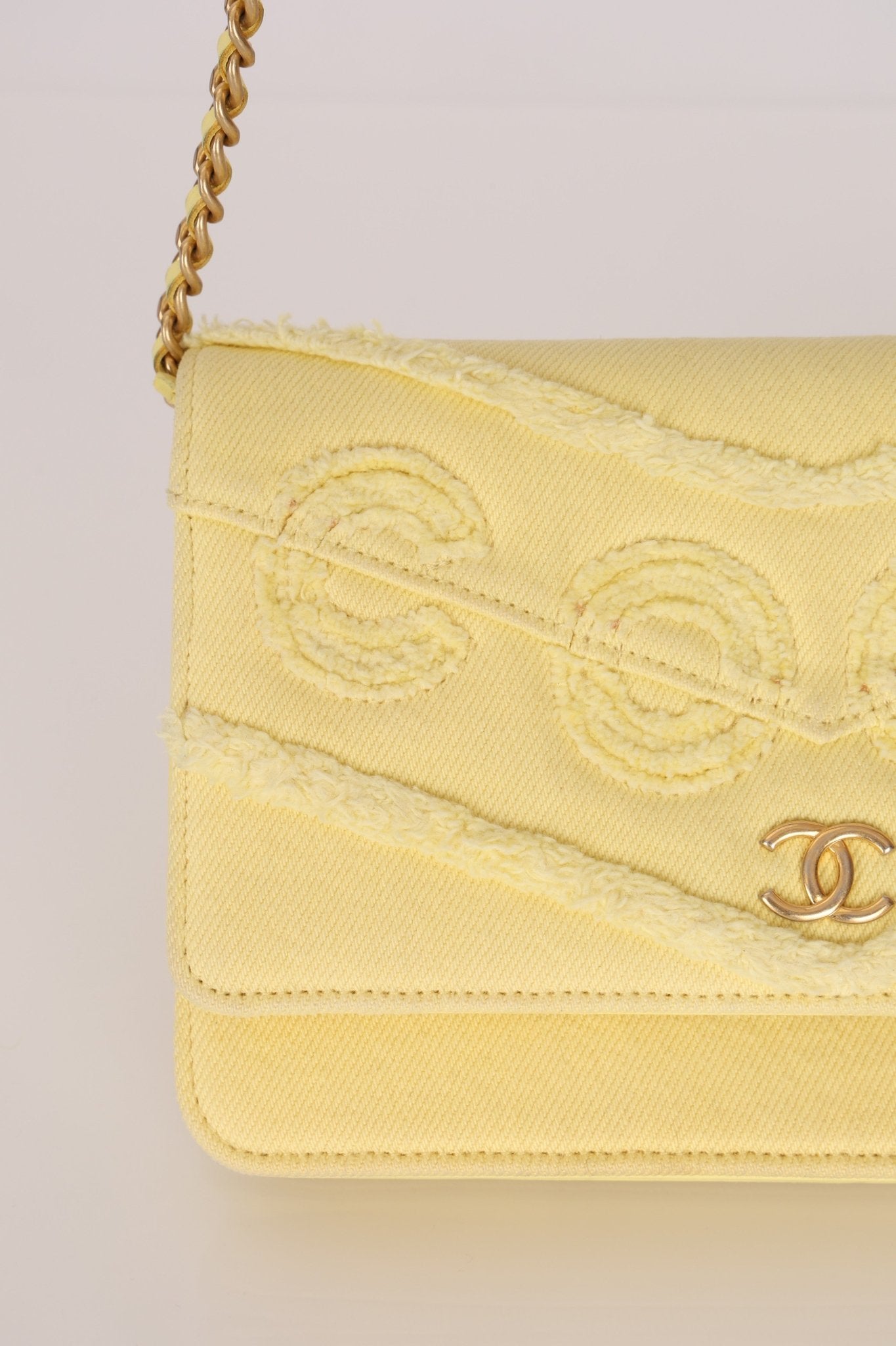 Chanel 2020 Butter Yellow Denim Coco Wallet On Chain - FashioNica