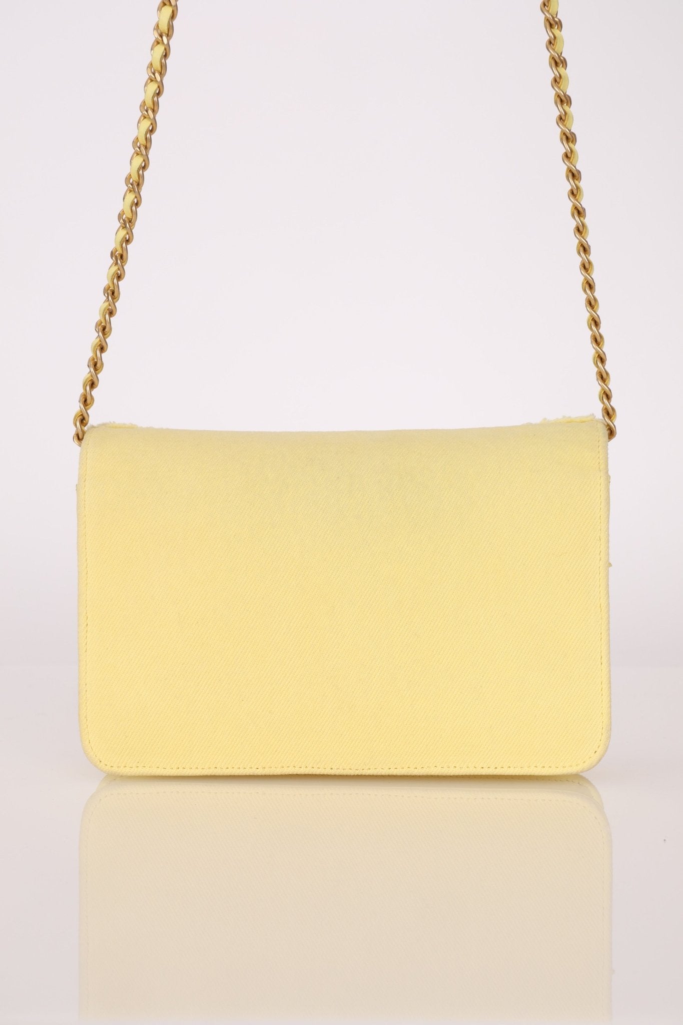 Chanel 2020 Butter Yellow Denim Coco Wallet On Chain - FashioNica