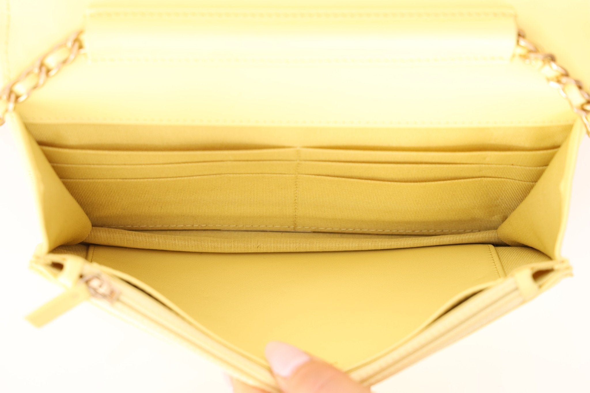 Chanel 2020 Butter Yellow Denim Coco Wallet On Chain - FashioNica