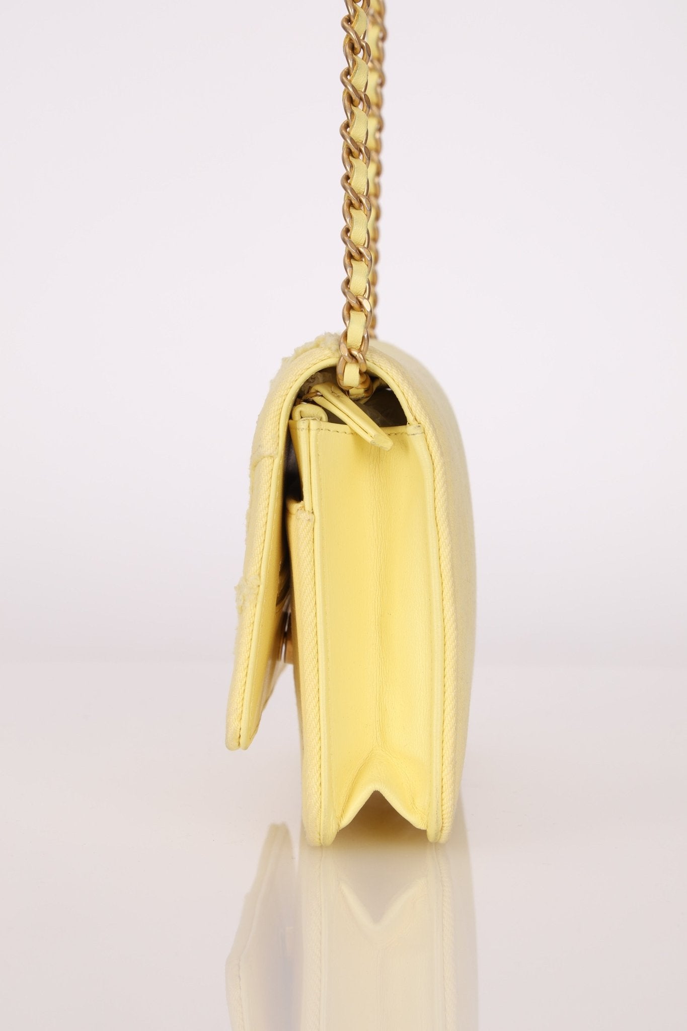 Chanel 2020 Butter Yellow Denim Coco Wallet On Chain - FashioNica