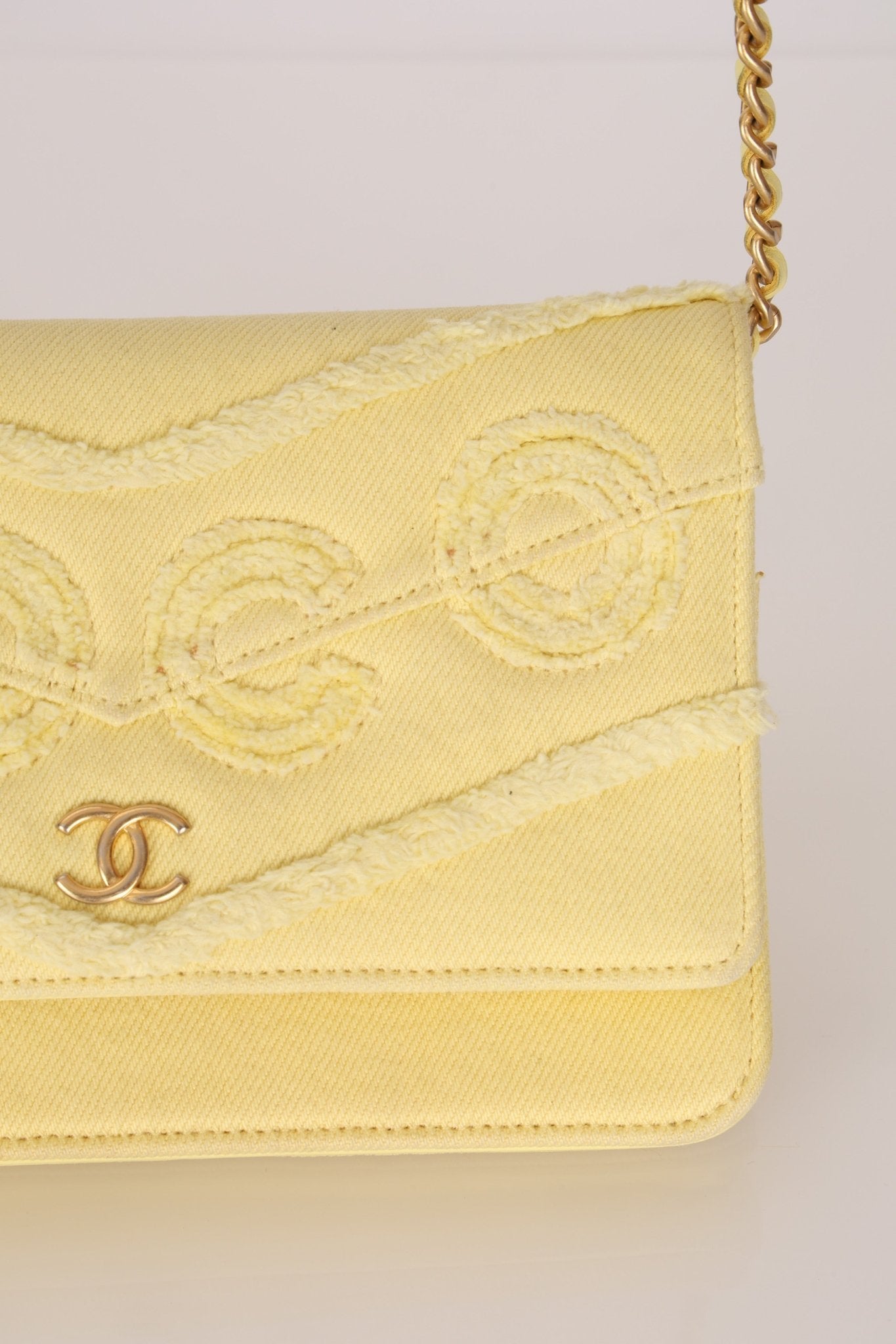 Chanel 2020 Butter Yellow Denim Coco Wallet On Chain - FashioNica