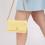 Chanel 2020 Butter Yellow Denim Coco Wallet On Chain - FashioNica