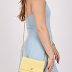 Chanel 2020 Butter Yellow Denim Coco Wallet On Chain - FashioNica