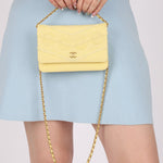 Chanel 2020 Butter Yellow Denim Coco Wallet On Chain - FashioNica