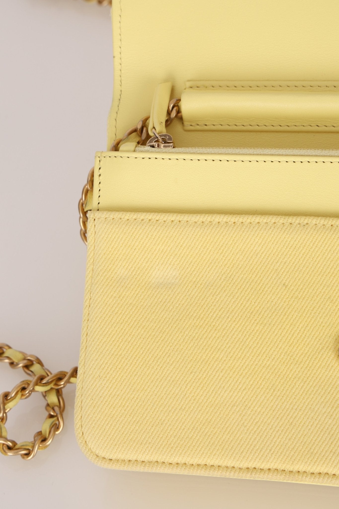 Chanel 2020 Butter Yellow Denim Coco Wallet On Chain - FashioNica