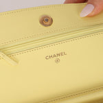 Chanel 2020 Butter Yellow Denim Coco Wallet On Chain - FashioNica